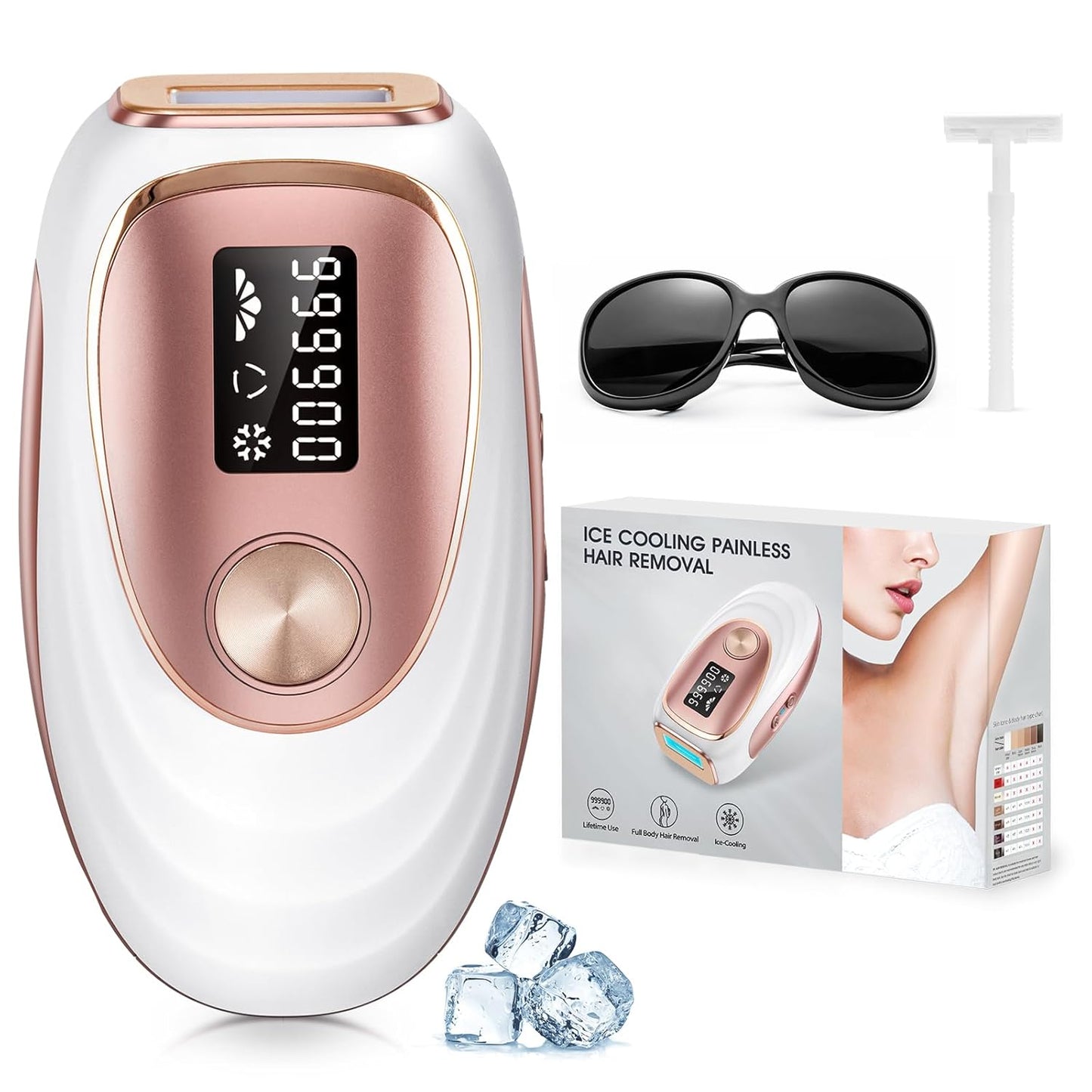 LYSMOSKI Laser Hair Removal Device for Painless Smooth Skin