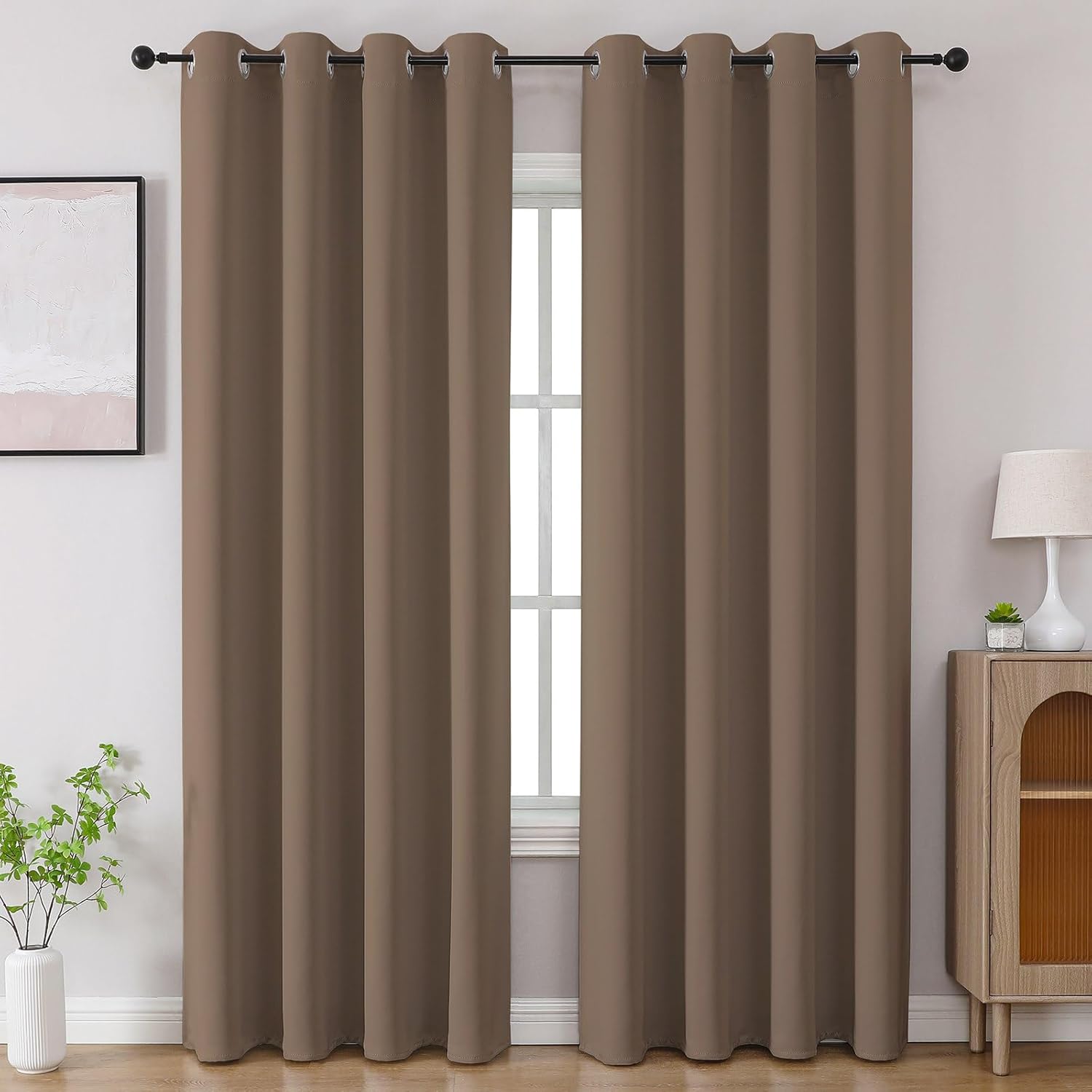 CUCRAF Khaki Blackout Curtains for Room Darkening and Privacy