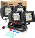 Nilight 4PCS 3in 42W LED Cubes Upgraded Spot Flood Combo - Bright Off