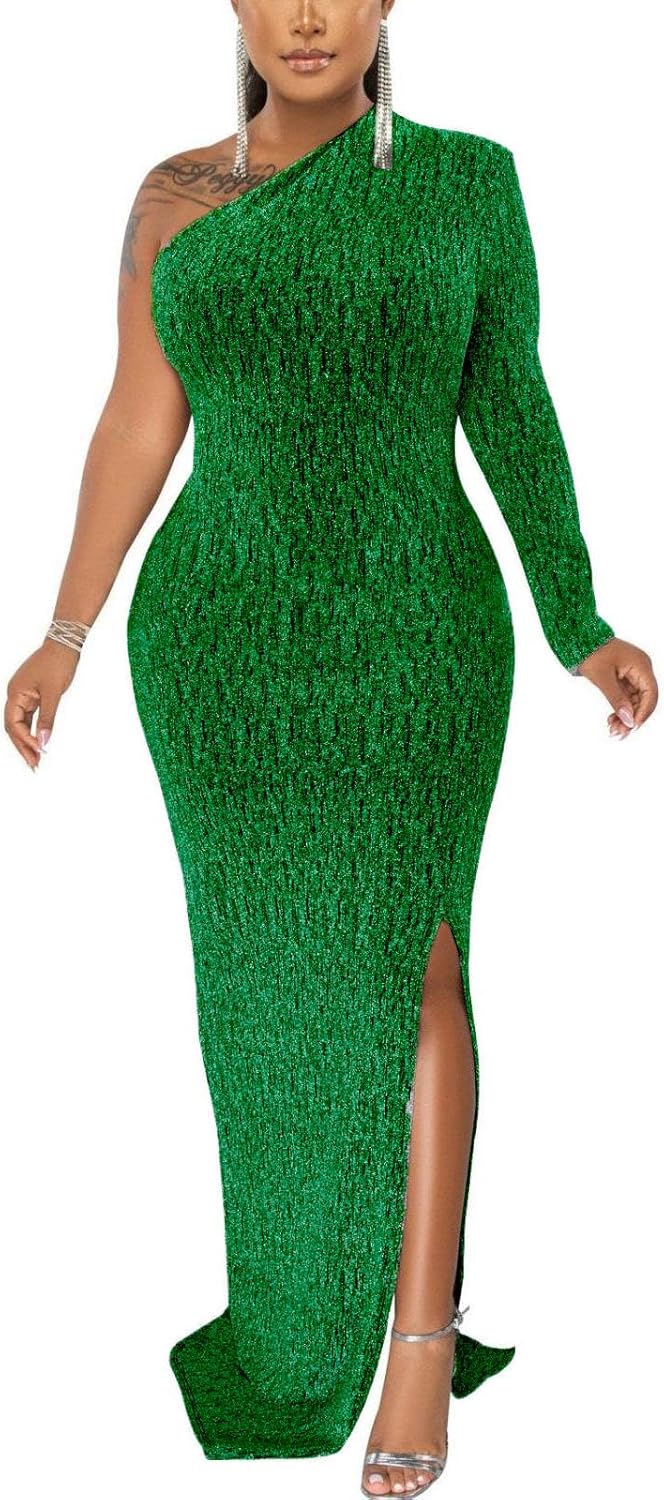 Elegant Women's Formal Evening Gowns with High Split Design