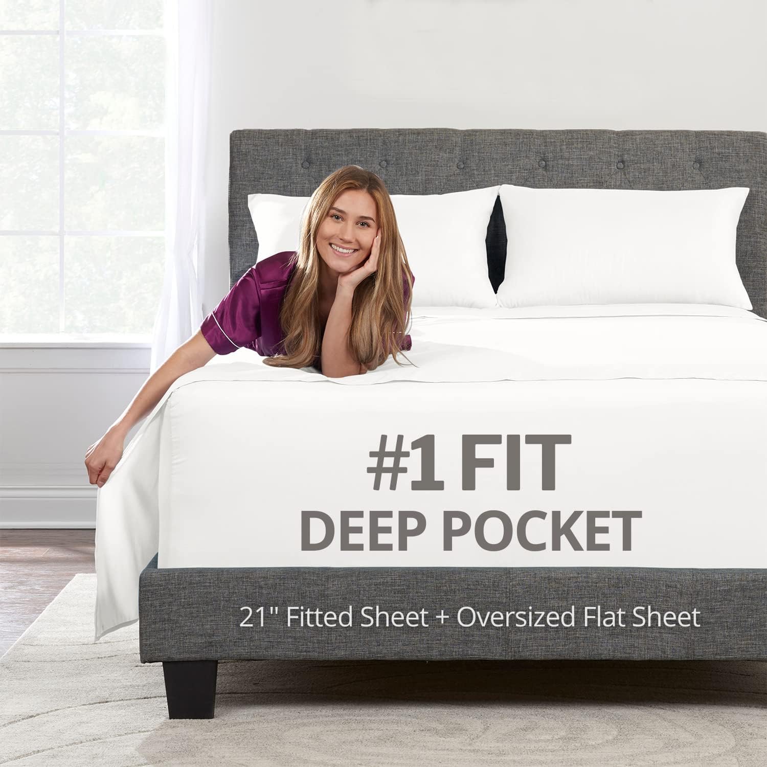 Deep Pocket Queen Sheet Sets for 21 Inch Mattress Comfort