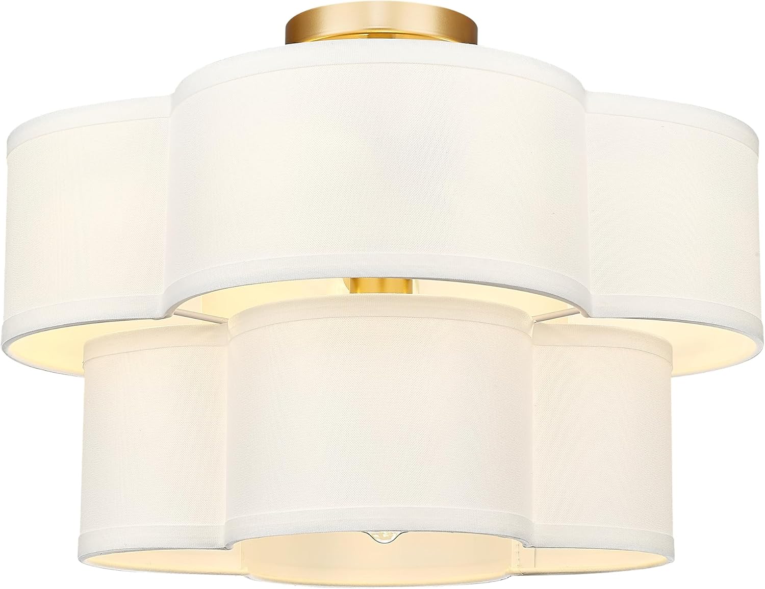 Gold Semi Flush Mount Ceiling Light for Farmhouse Style Decor