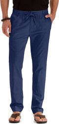 Sailwind Men's Linen Drawstring Pants - Casual Summer Beach Fit