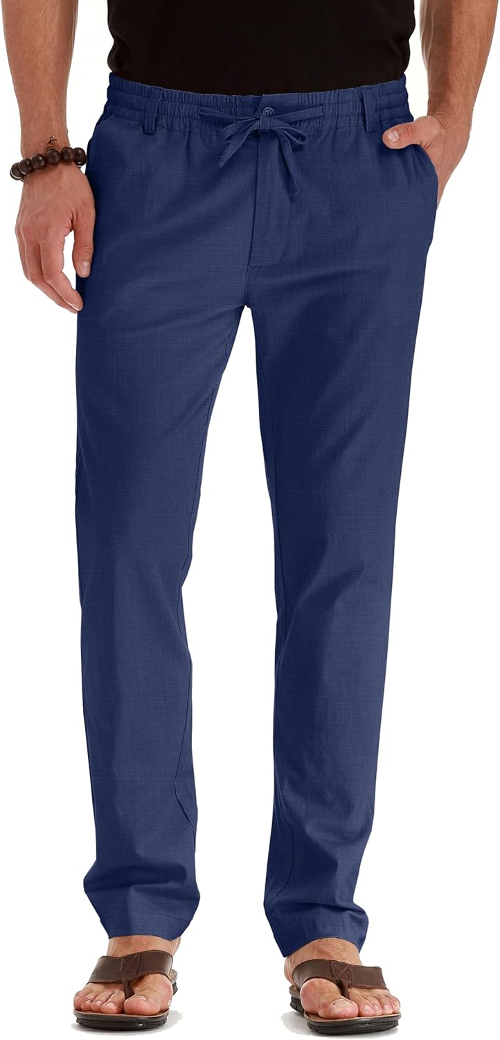 Sailwind Men's Drawstring Linen Pants for Casual Summer Wear