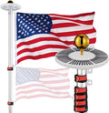 20 ft Telescoping Solar Flag Pole Kit - Bright Automatic Light