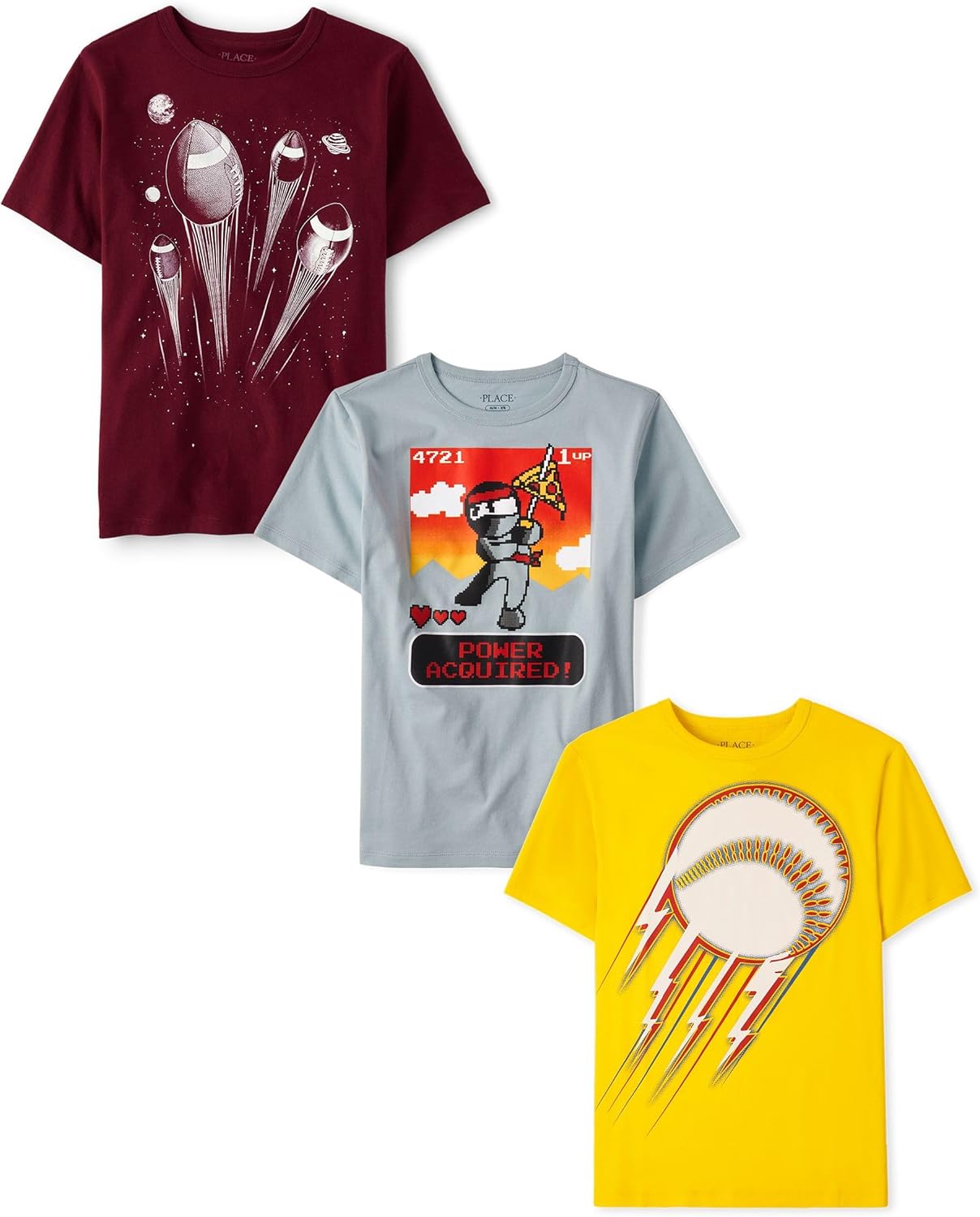 Boys Sports Short Sleeve Graphic T-Shirts Multipacks for Kids