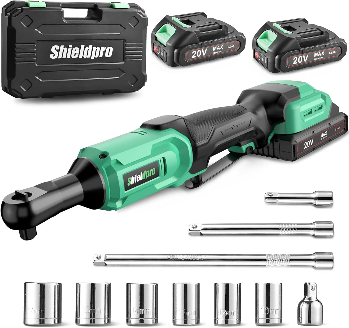 ShieldPro 20V Cordless Ratchet Wrench Set for Efficient Work