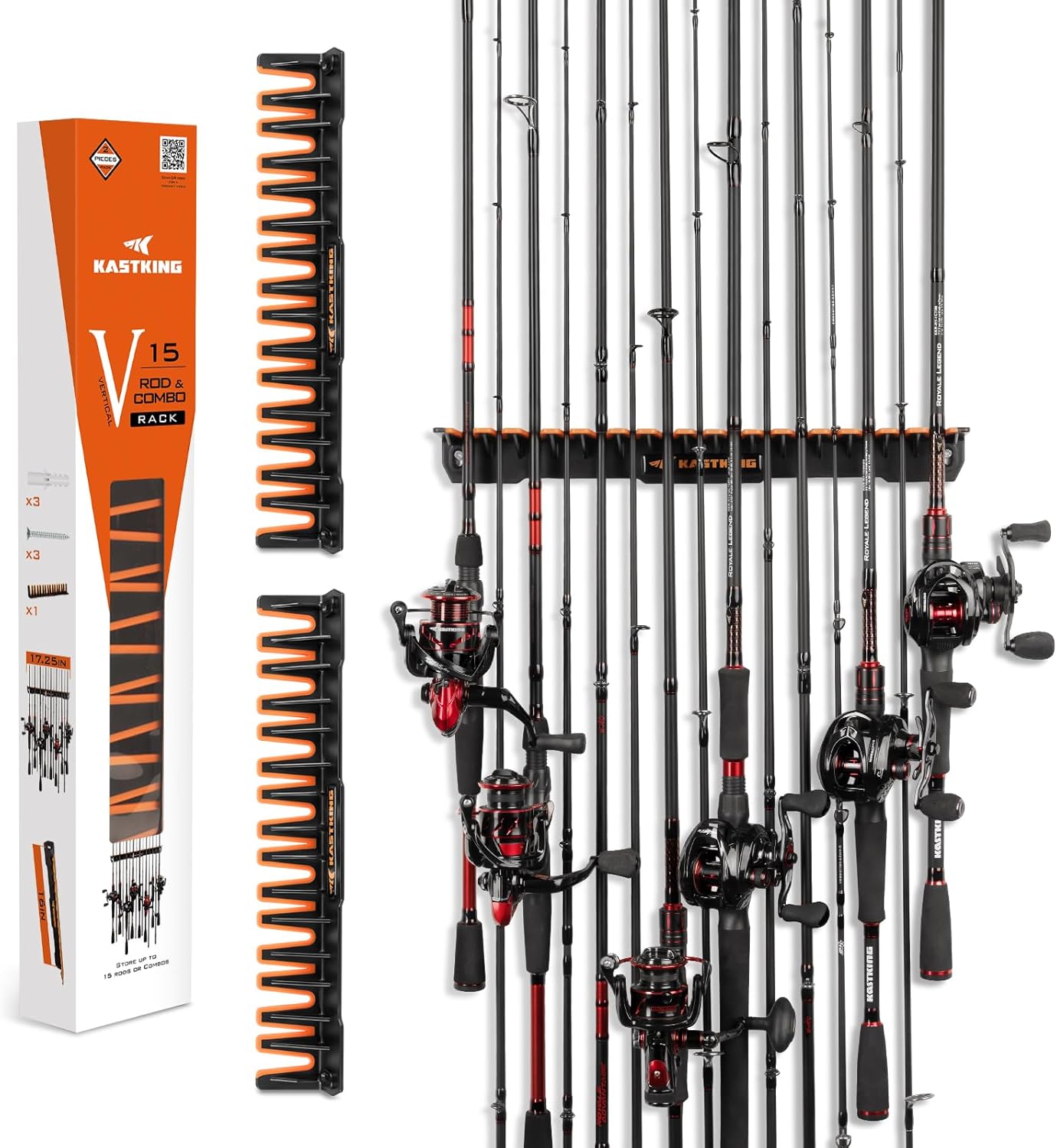 KastKing V15 Wall Mount Rod Rack: Organize 15 Rods!