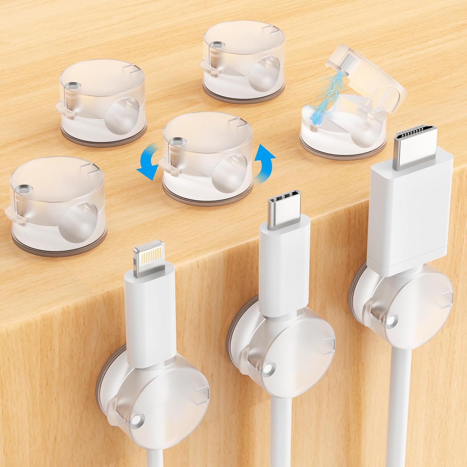 360 Rotatable Magnetic Cable Clips by AGPTEK