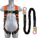 TRSMIMA Safety Harness Full Body Kit with Shock Absorbing Lanyard