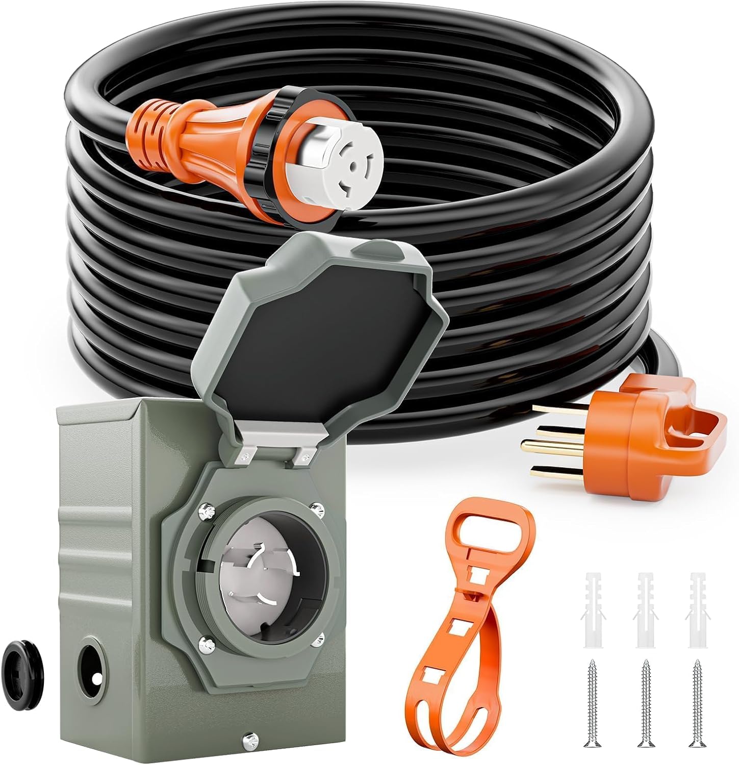 50 Amp Generator Cord and Inlet Box Kit for RV and House