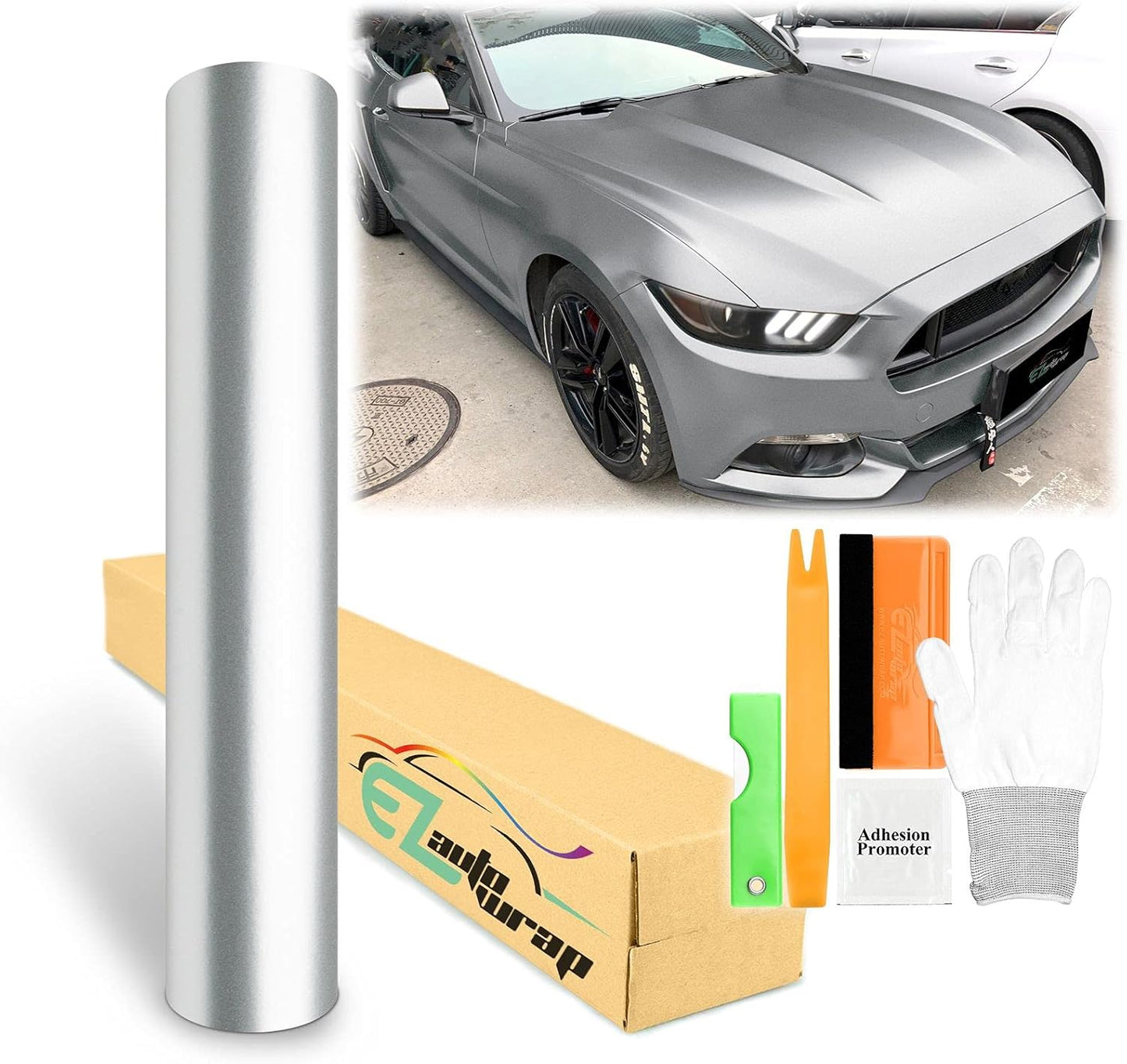 60x72 Silver Matte Metallic Satin Pearl Vinyl Wrap for Cars
