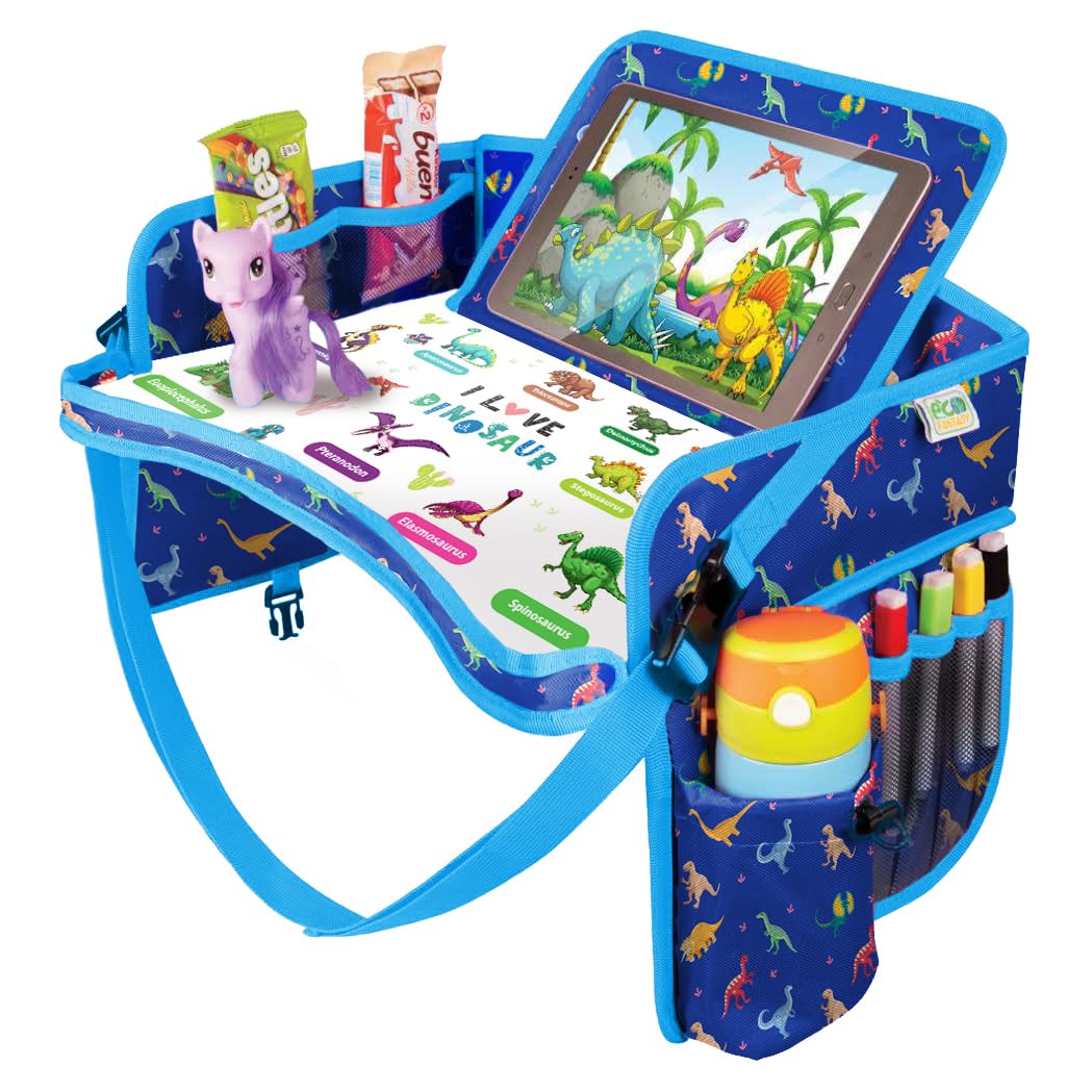 Kids Travel Tray - Waterproof Car Table for Toddler Activities