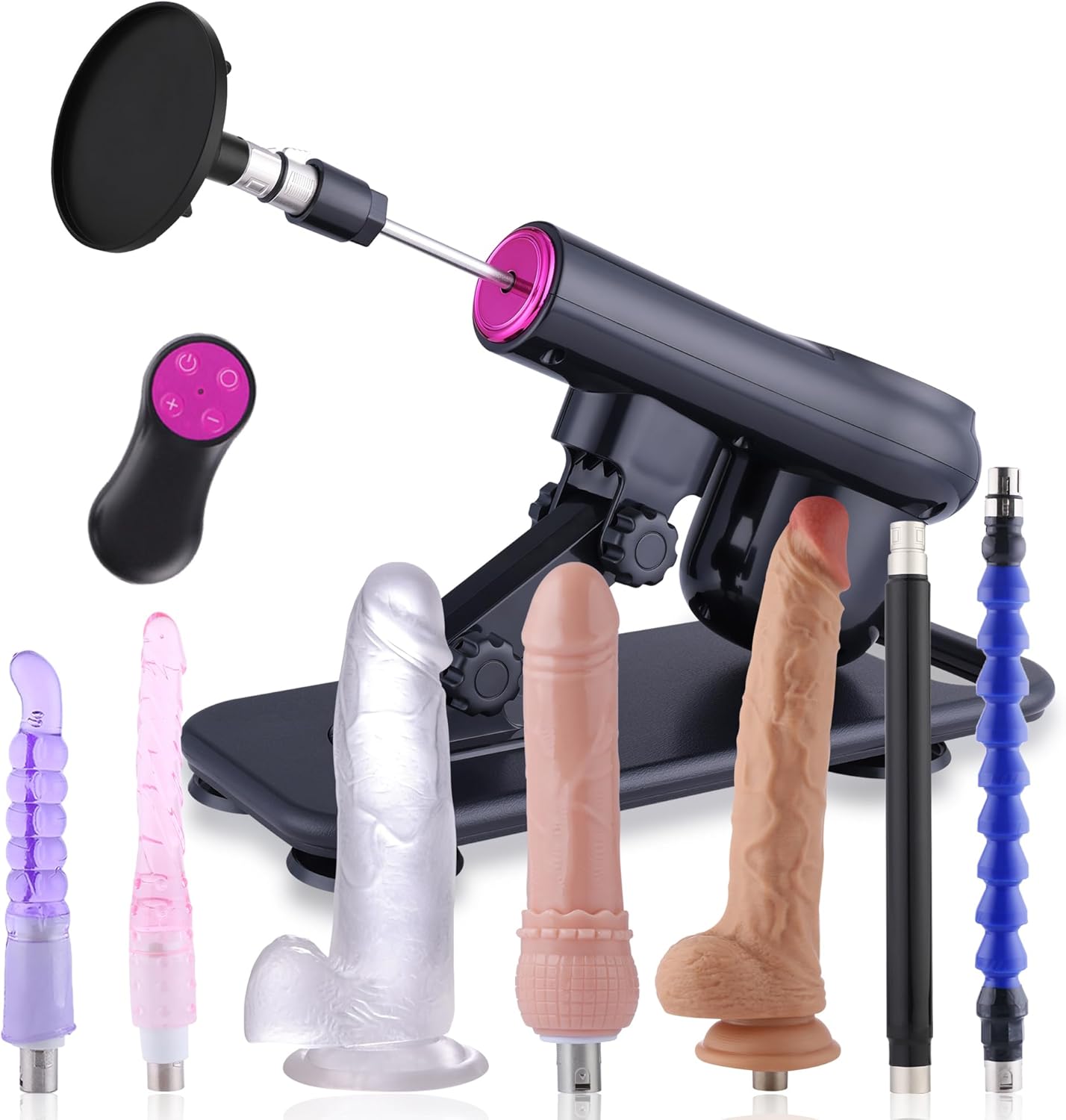Powerful Thrusting Sex Machine with Suction Cups and Attachments