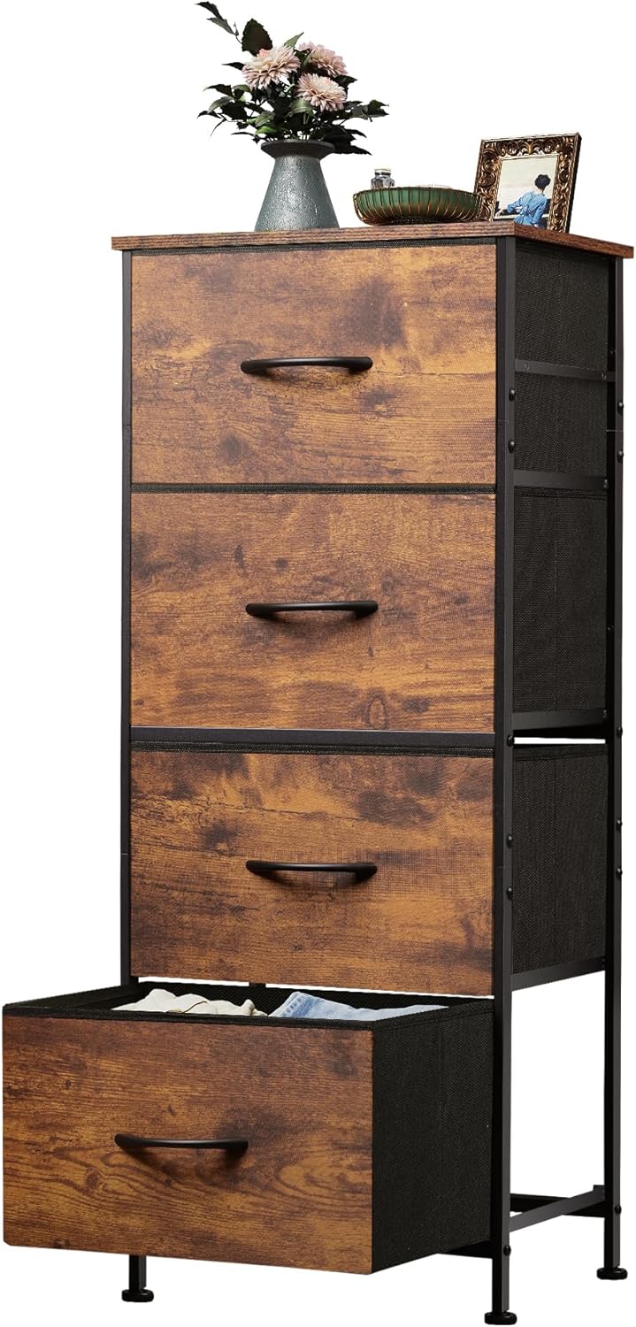 WLIVE Dresser with 4 Drawers for Stylish Storage Unit