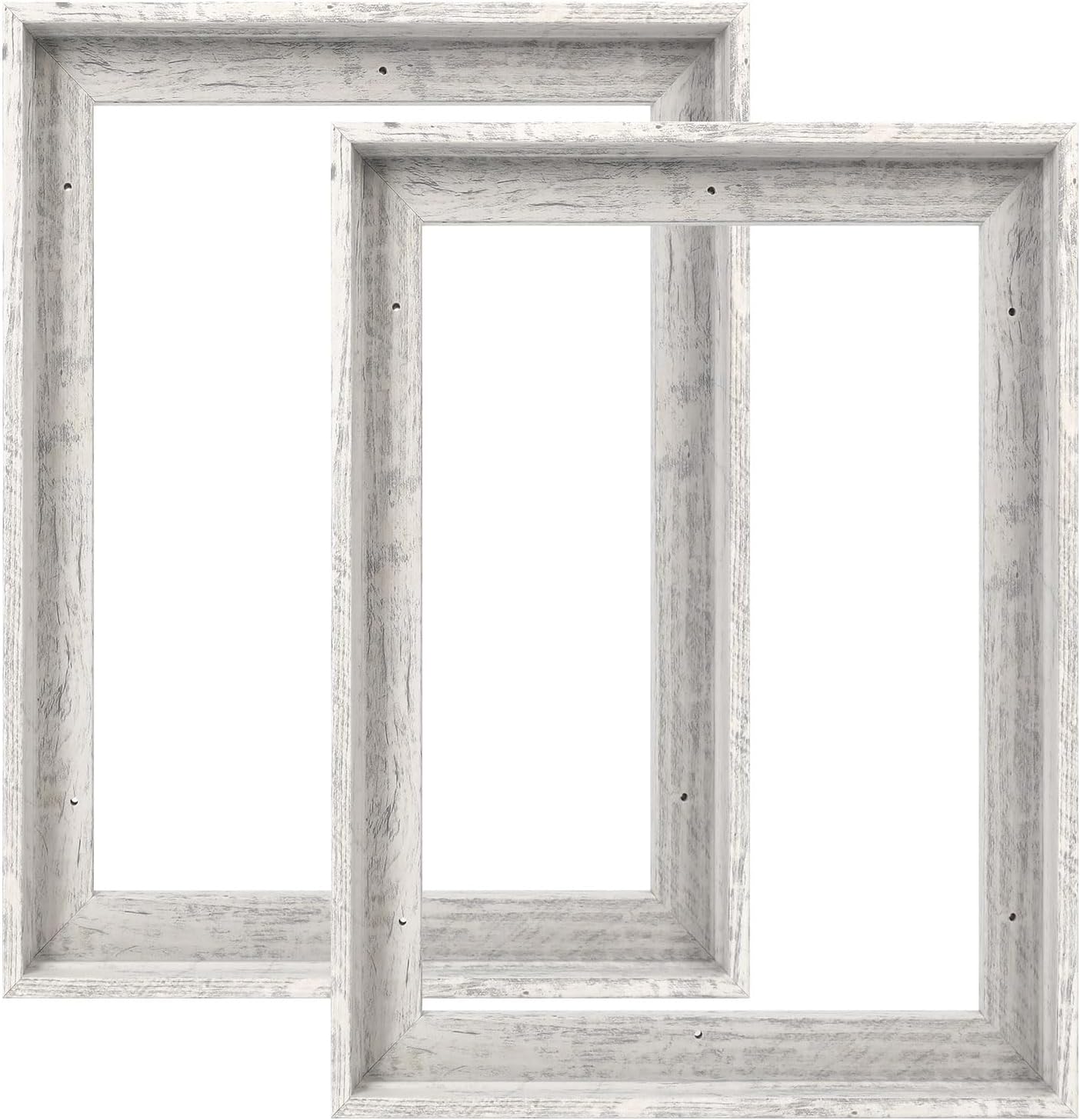Floating Frame for 11x14 Canvas Painting - Distressed White