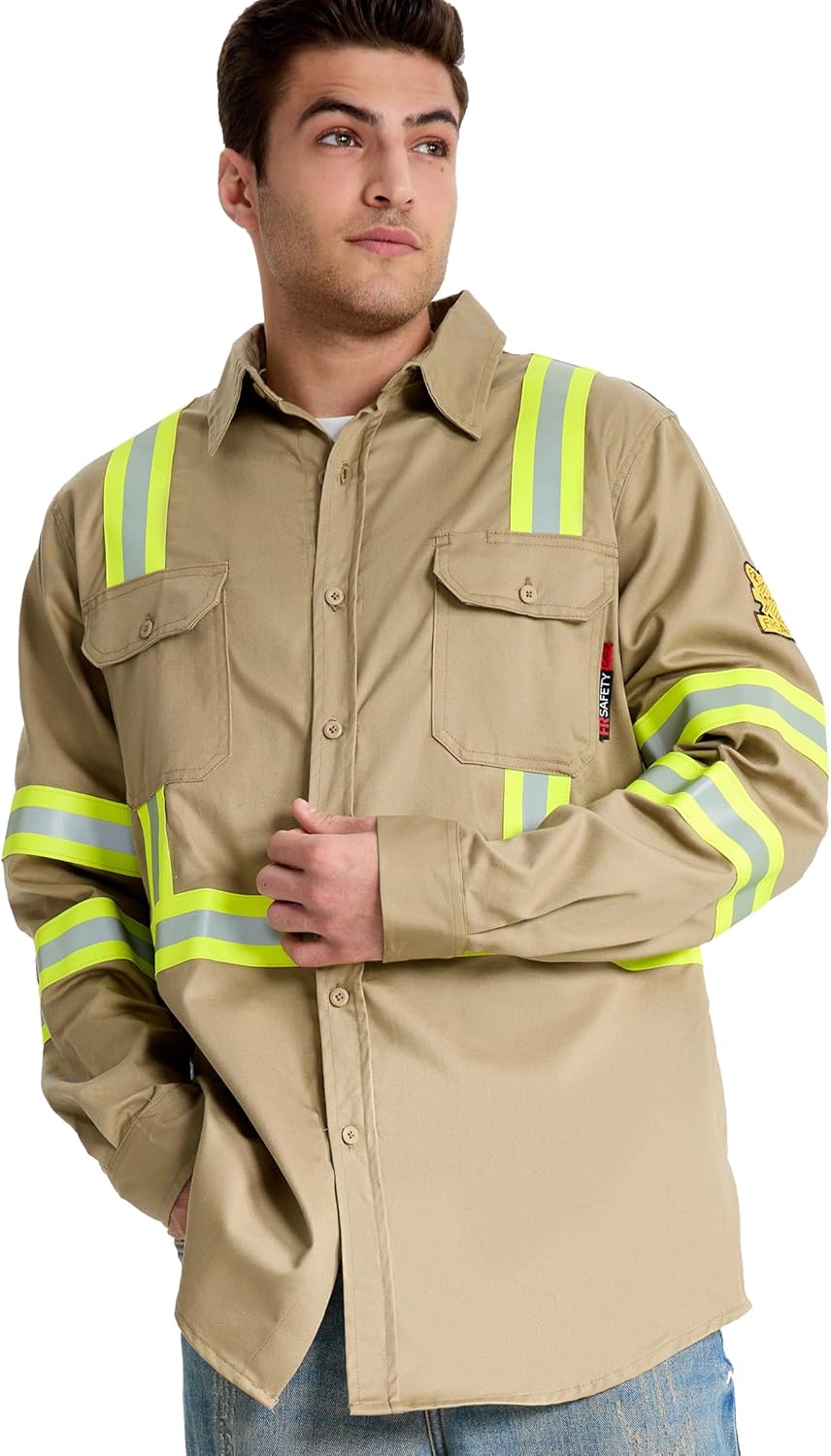 SRsafety Hi Vis FR Shirts for Men - Fire Resistant Workwear