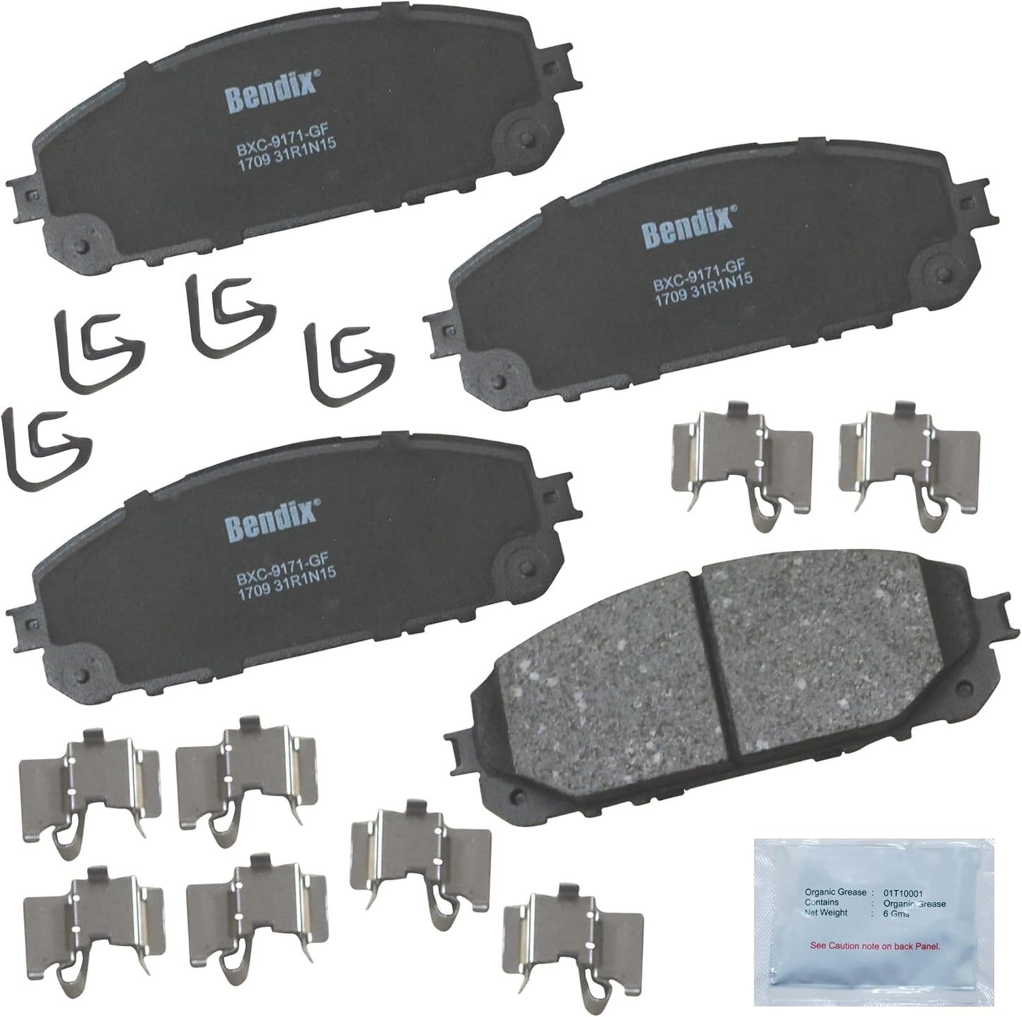 Bendix Priority1 CFC1709 Ceramic Front Brake Pads for Jeep