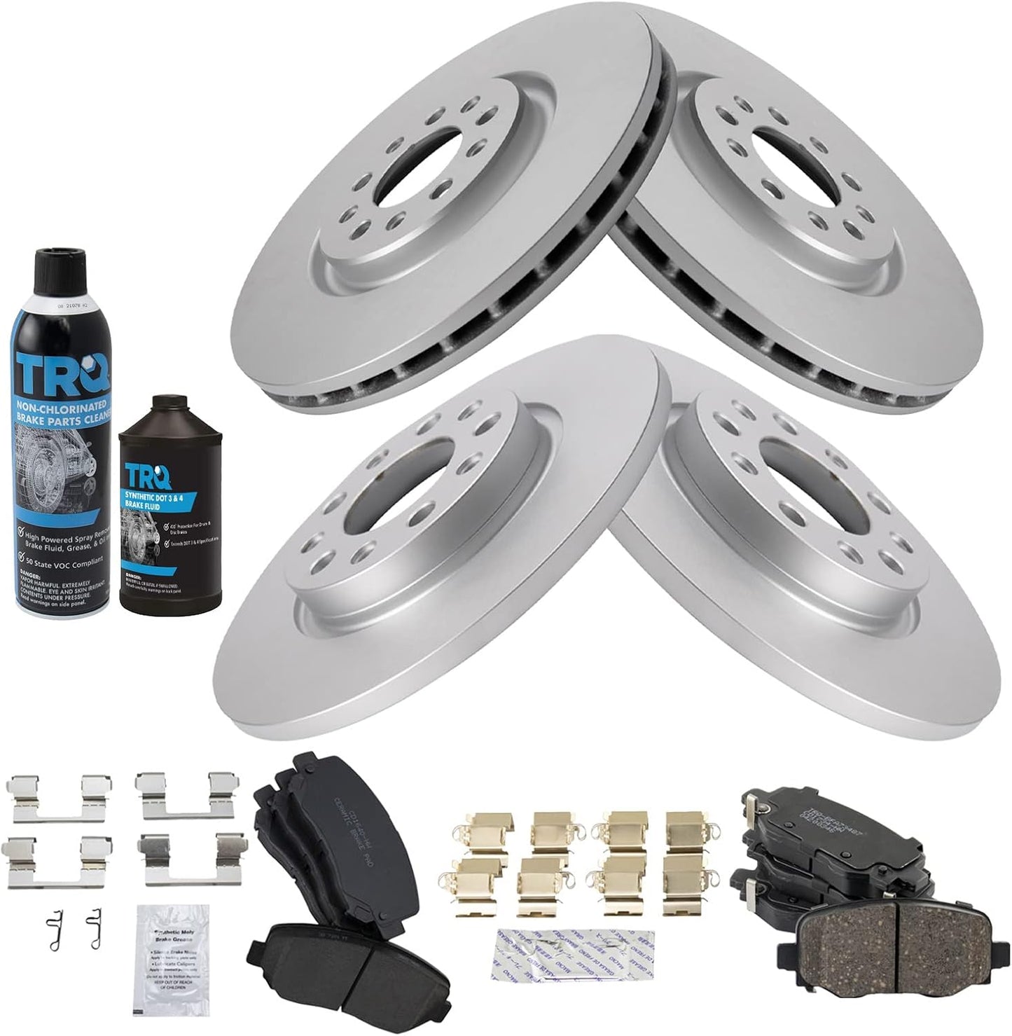 TRQ Brake Pad & Rotor Kit for 2015-2017 Chrysler 200 & Jeep