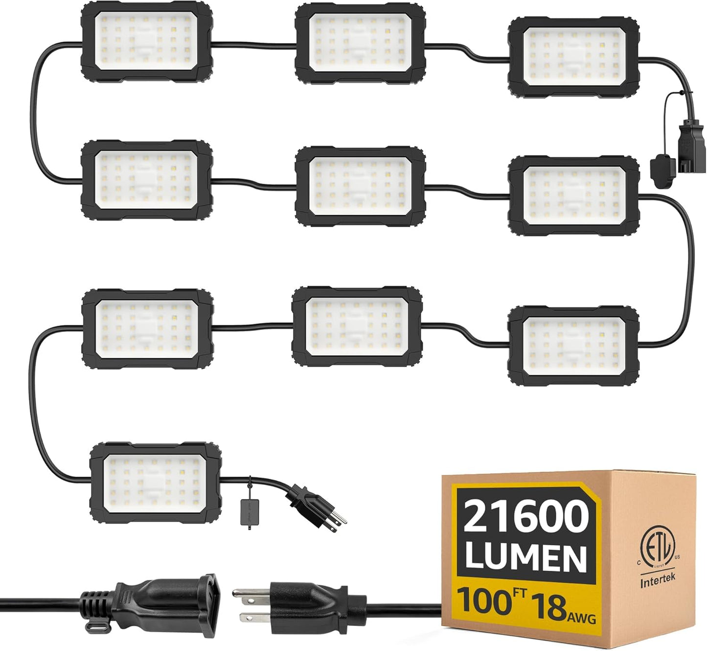 LED String Lights: Bright 180W Industrial Outdoor Lighting