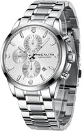 MEGALITH Wrist Watches for Men Luxury Stainless Steel Chronograph