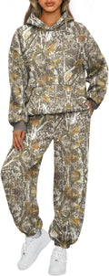Womens 2 Piece Lounge Hoodie Sweatsuit Set - Oversized Cozy Fit