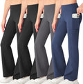 Girl's Bootcut Yoga Pants with Wide Side Pockets - High Waisted Fit
