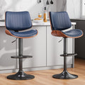 Swivel Bar Stools Set of 2 Adjustable Bentwood Barstools - Comfortable