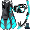 Zenoplige Mask Fins Snorkel Set - Panoramic Mask and Dry Top Snorkel