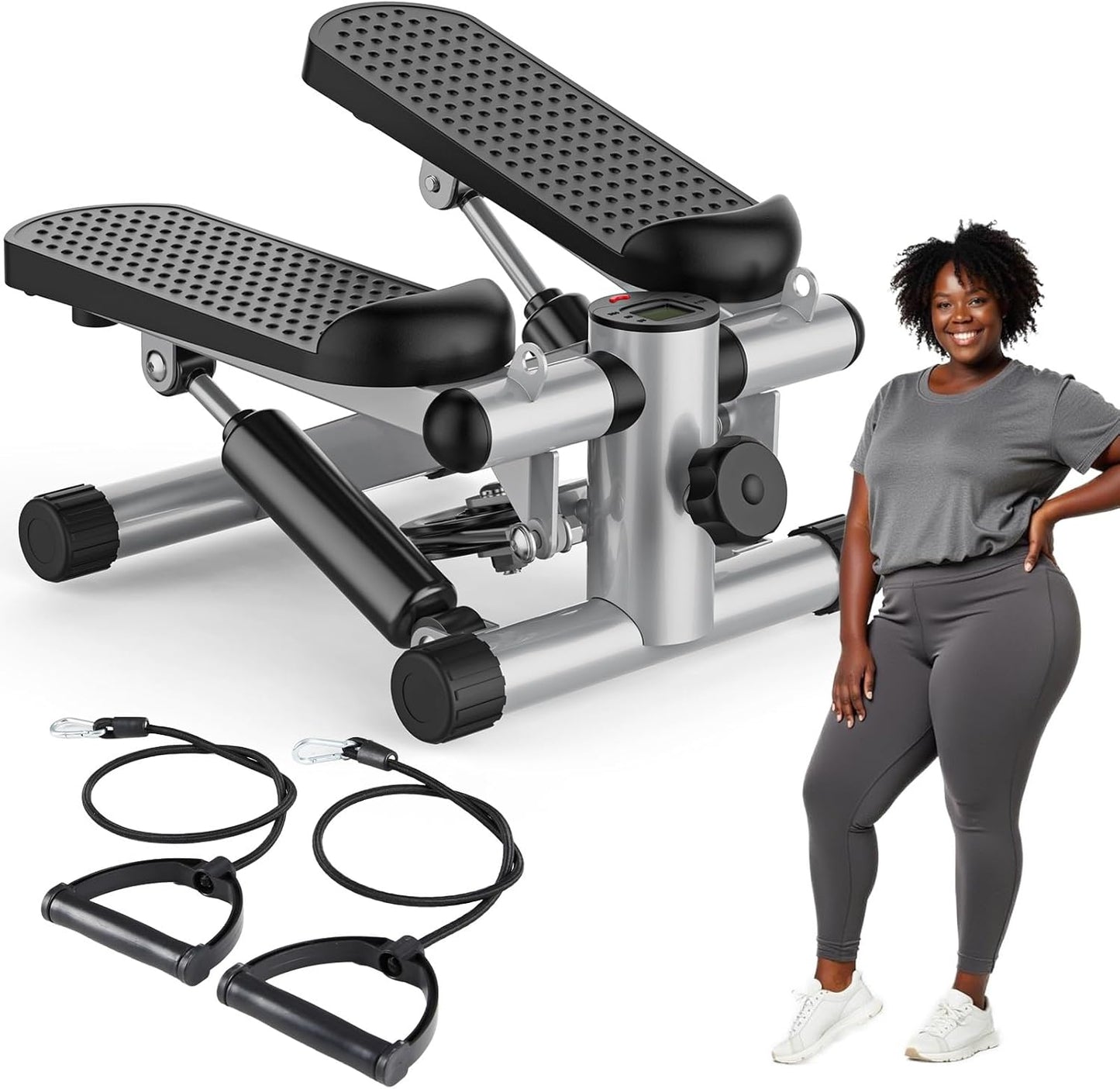 OLIXIS Mini Stepper for Home Workout with Resistance Bands