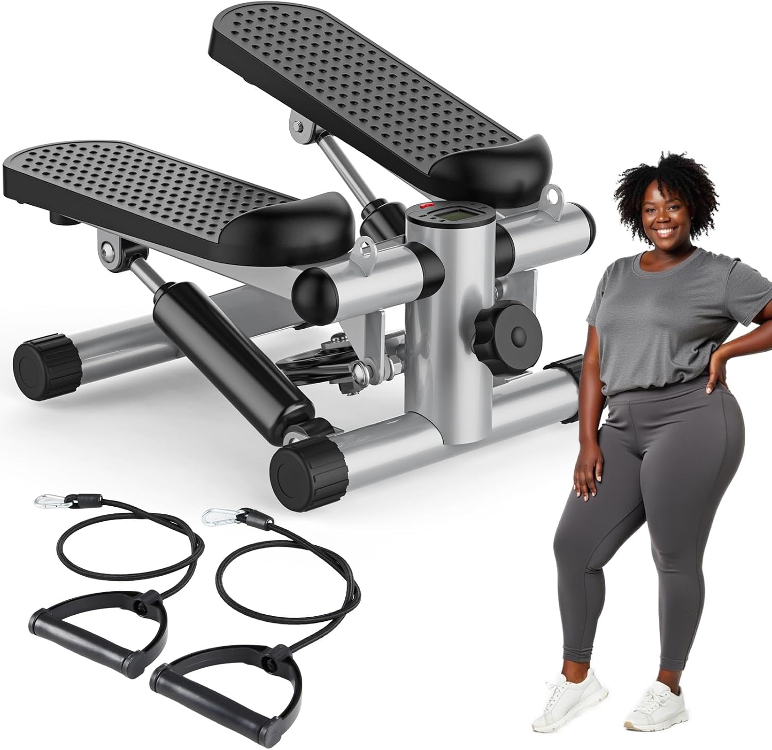 OLIXIS Mini Stepper for Home Workout with Resistance Bands
