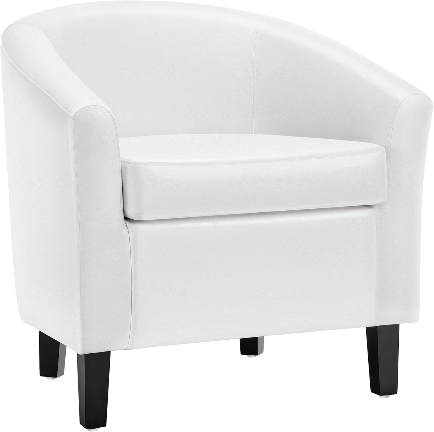 Yaheetech White Leather Chair: Modern Faux Leather Accent Chair