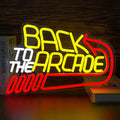Retro Arcade Neon Sign Large Back to the Arcade - Dimmable Gamer Light
