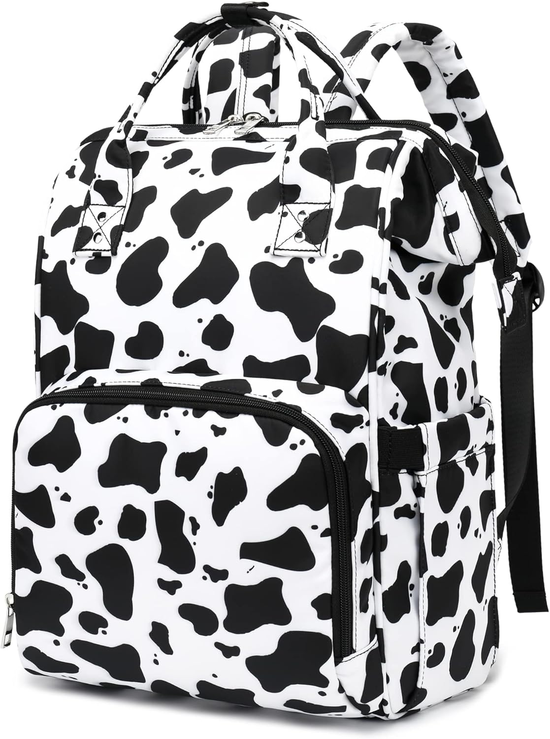 Cow Print Women Laptop Backpack for School and Travel Needs