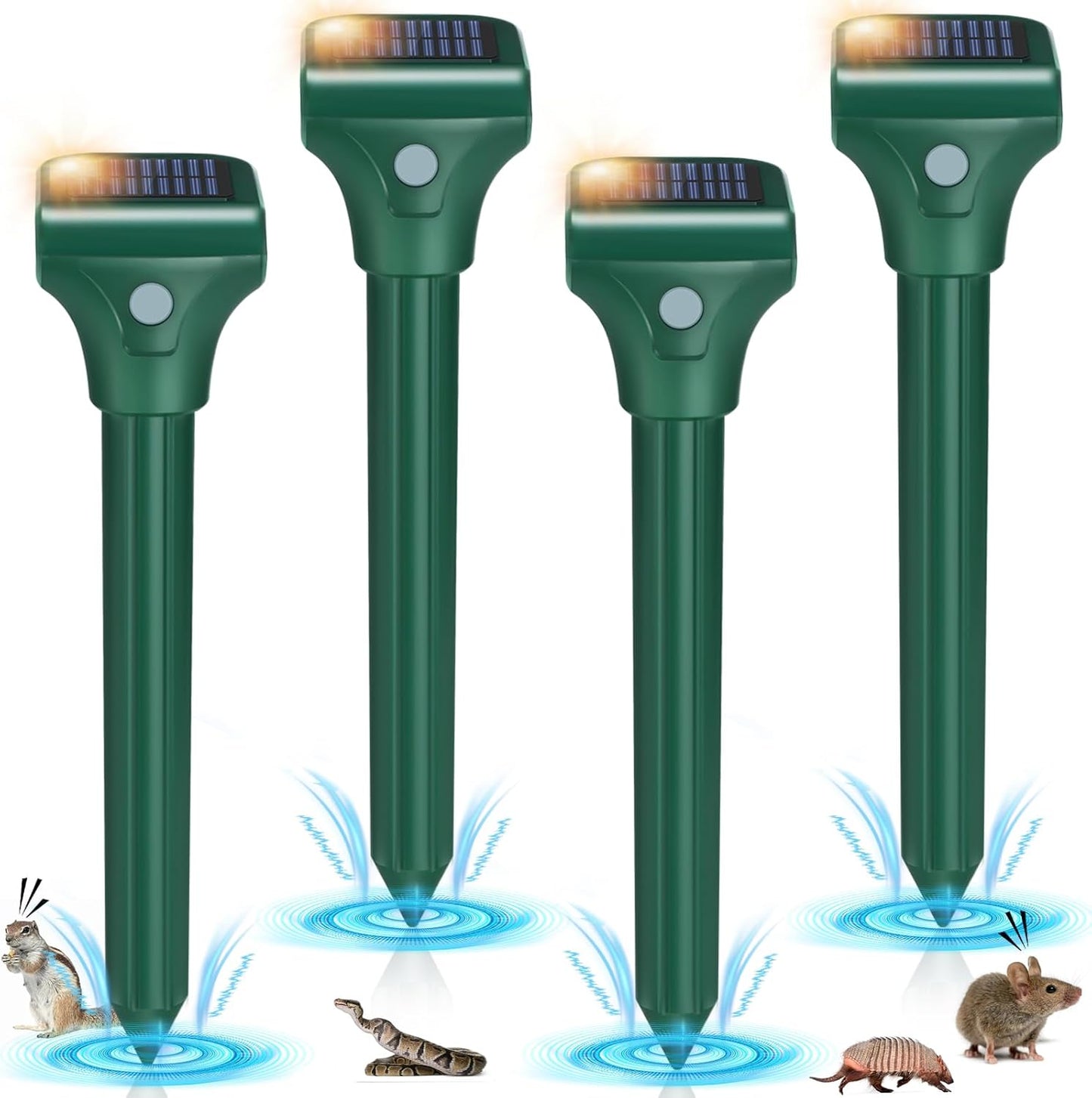 Mole Repellent for Lawns - Solar Ultrasonic Gopher Deterrent