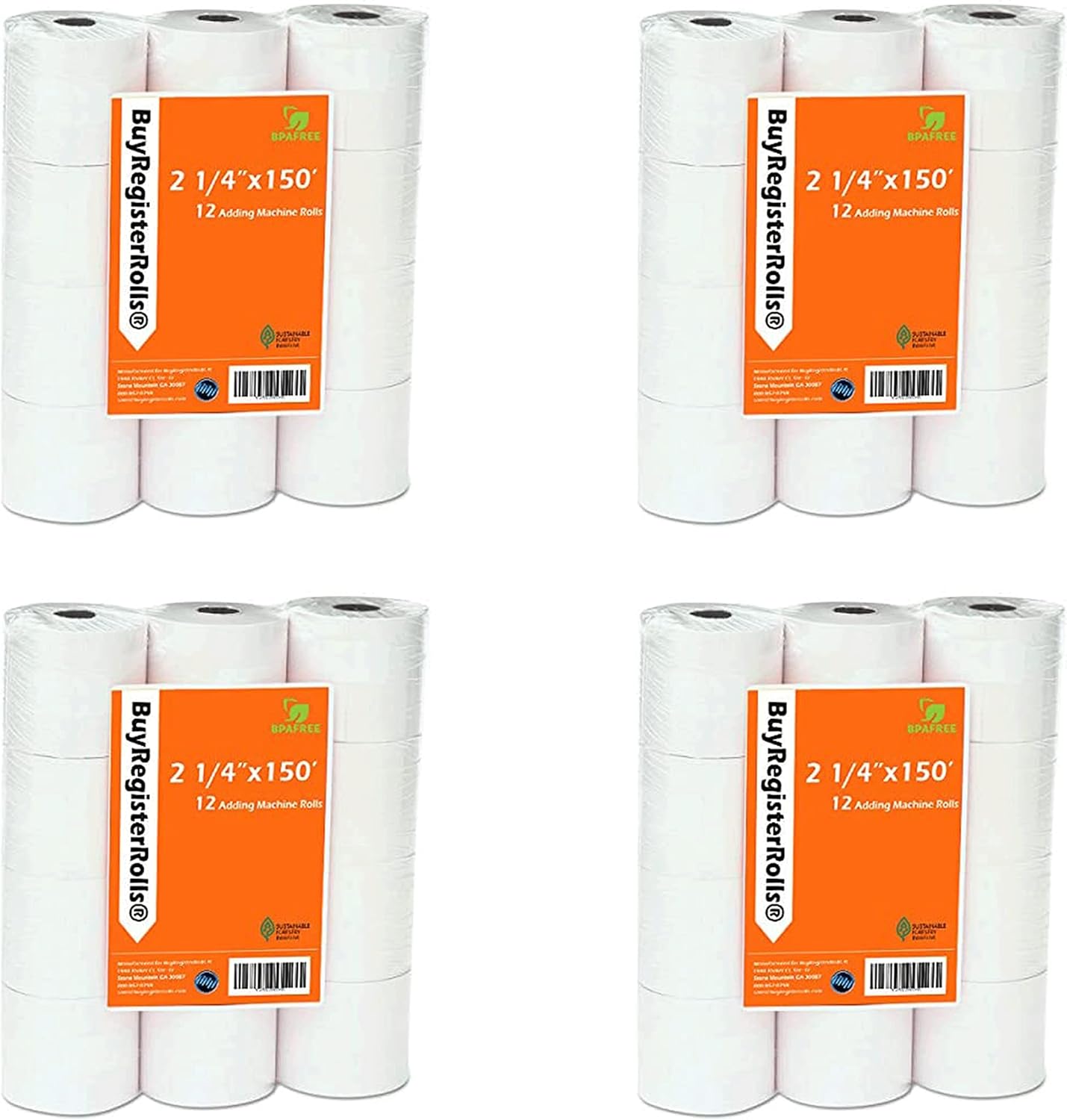 Premium 48 Rolls of 2 1/4 x 150 ft Adding Machine Tape