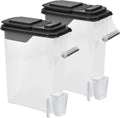 Pet Food Storage Container 2 Pack - Airtight Stackable 16 QT