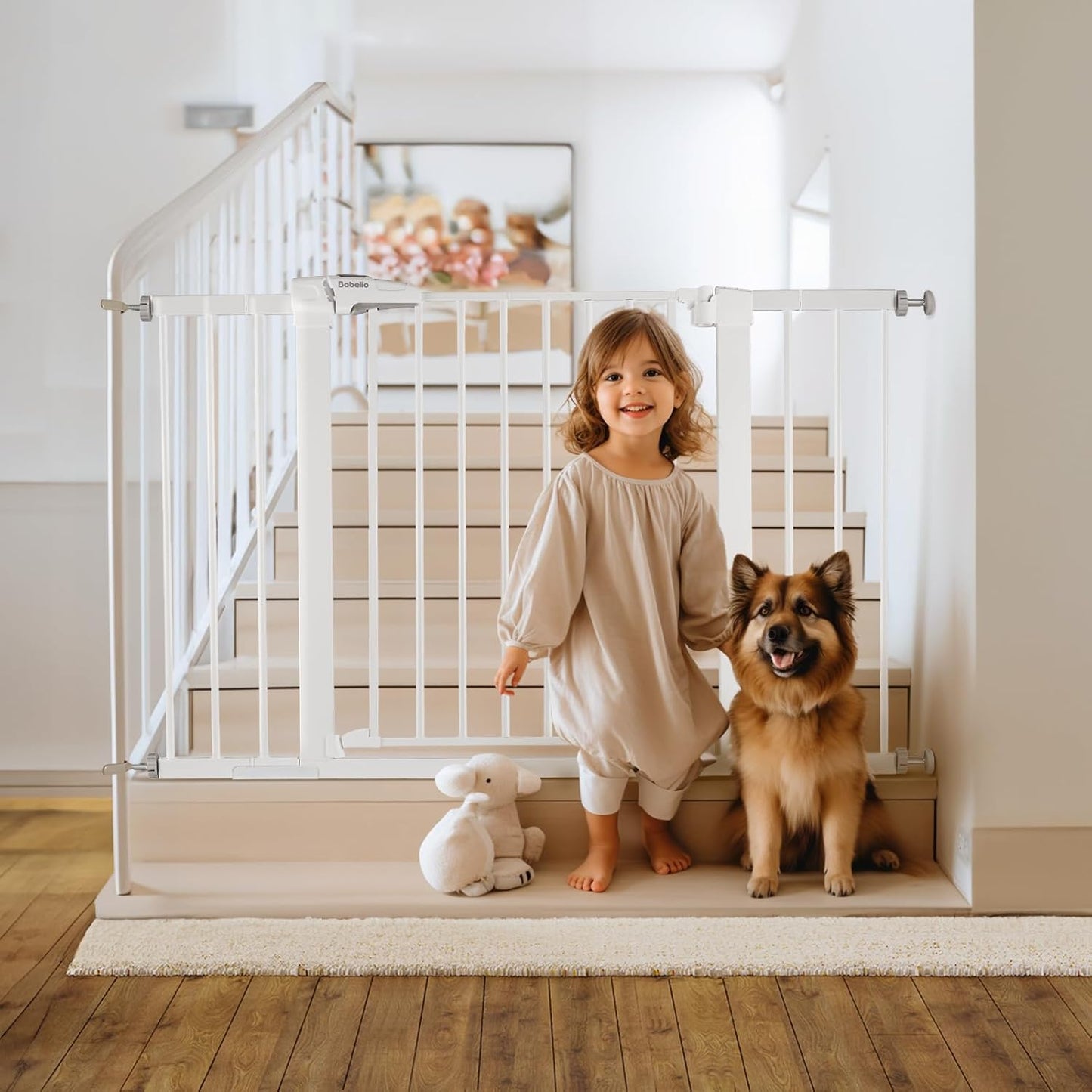 BABELIO Auto Close Baby Gate - Easy Install, Extra Wide Safety Gate