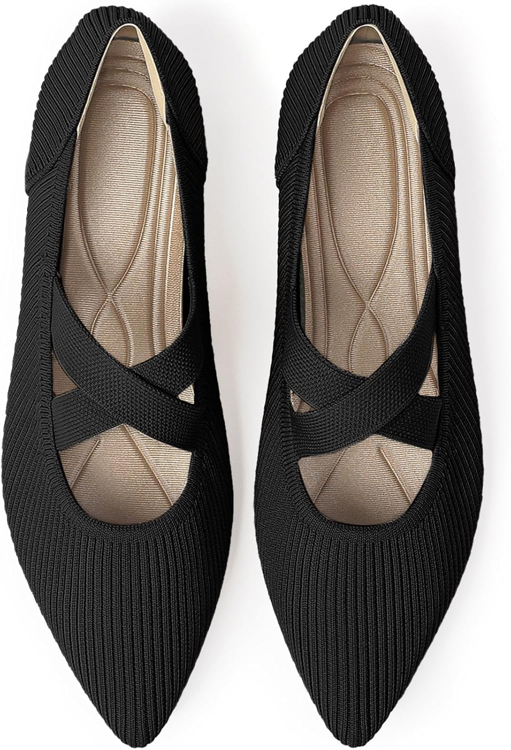 Women's Flats Shoes Pointed Toe Knit Comfortable Dressy Style