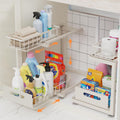 2 Pack Under Sink Organizer 2-Tier Pull Out Shelf - Adjustable Storage
