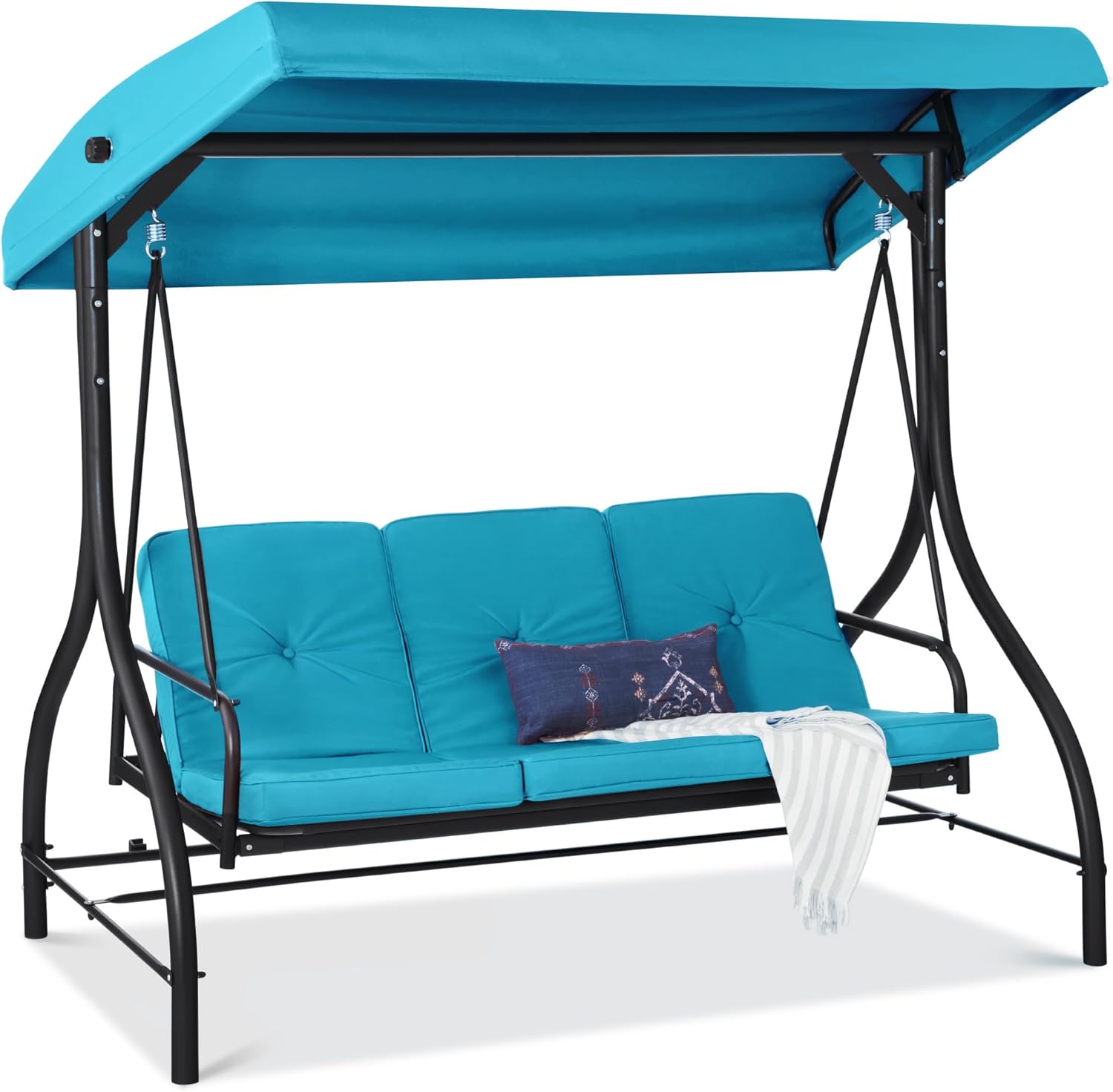 3-Seat Outdoor Canopy Swing Glider for Relaxation and Comfort