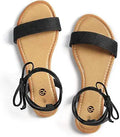 Rekayla Open Toe Tie Up Ankle Wrap Flat Sandals - Comfortable Summer