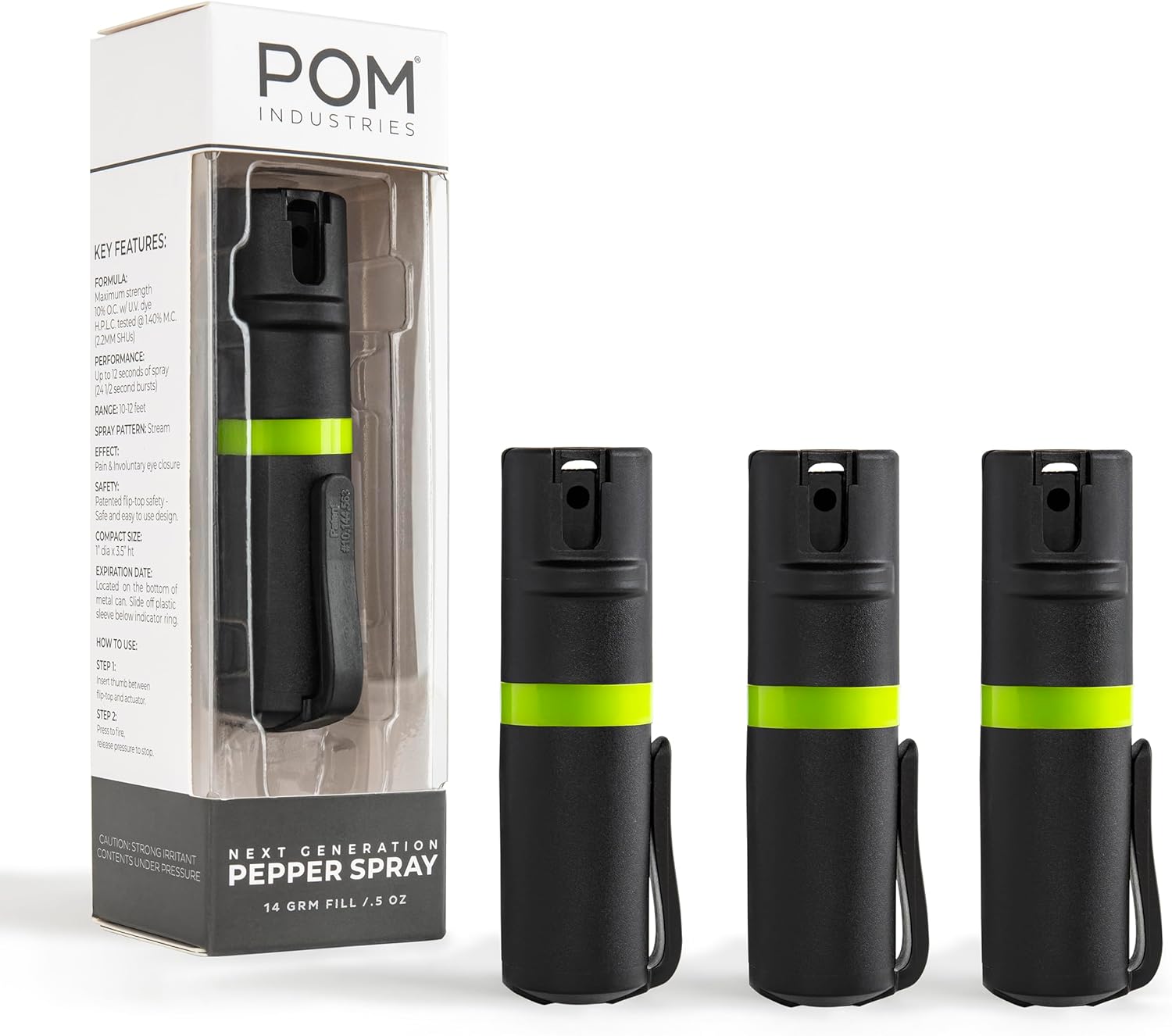 POM Pepper Spray with Pocket Clip for Maximum Safety and Ease
