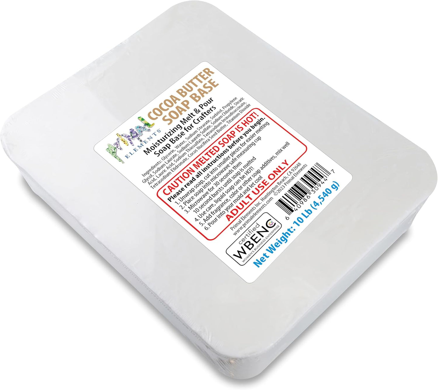 Cocoa Butter Soap Base for Crafting - Moisturizing 10 Pound