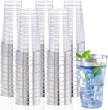 16 oz Silver Plastic Cups 100 Pack - Heavy Duty Clear Tumblers