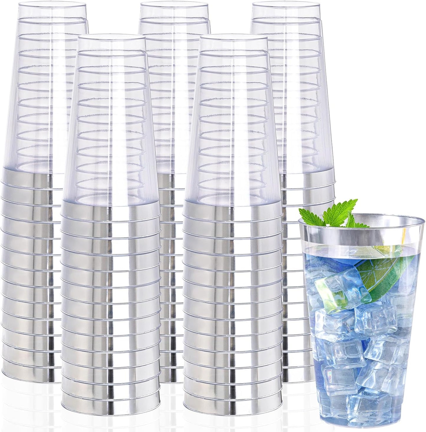 16 oz Silver Plastic Cups for Parties, Weddings & More