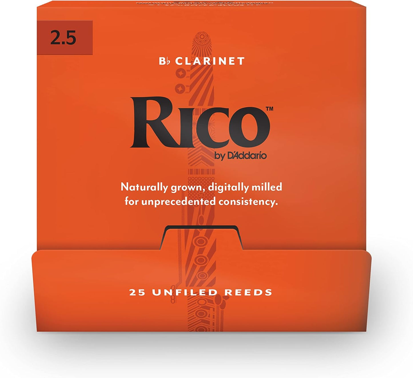 Rico Bb Clarinet Reeds Strength 2.5 Individually Sealed 25-pack