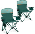 ALPHA CAMP Camping Chair 2 Pack - Portable with Cooler and Cup Holder
