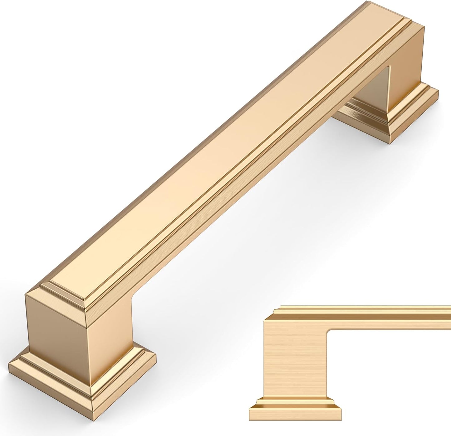 Brushed Brass Cabinet Pulls for Kitchen and Bathroom Drawers