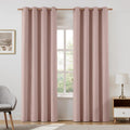 Blush Pink Linen Blackout Curtains 52 x 84 in - Full Room Darkening
